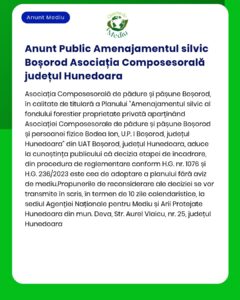 Plan de amenajament silvic pentru fondul forestier proprietate privată aparținând Asociației Bosorod județul Hunedoara Titular Asociația Bosorod