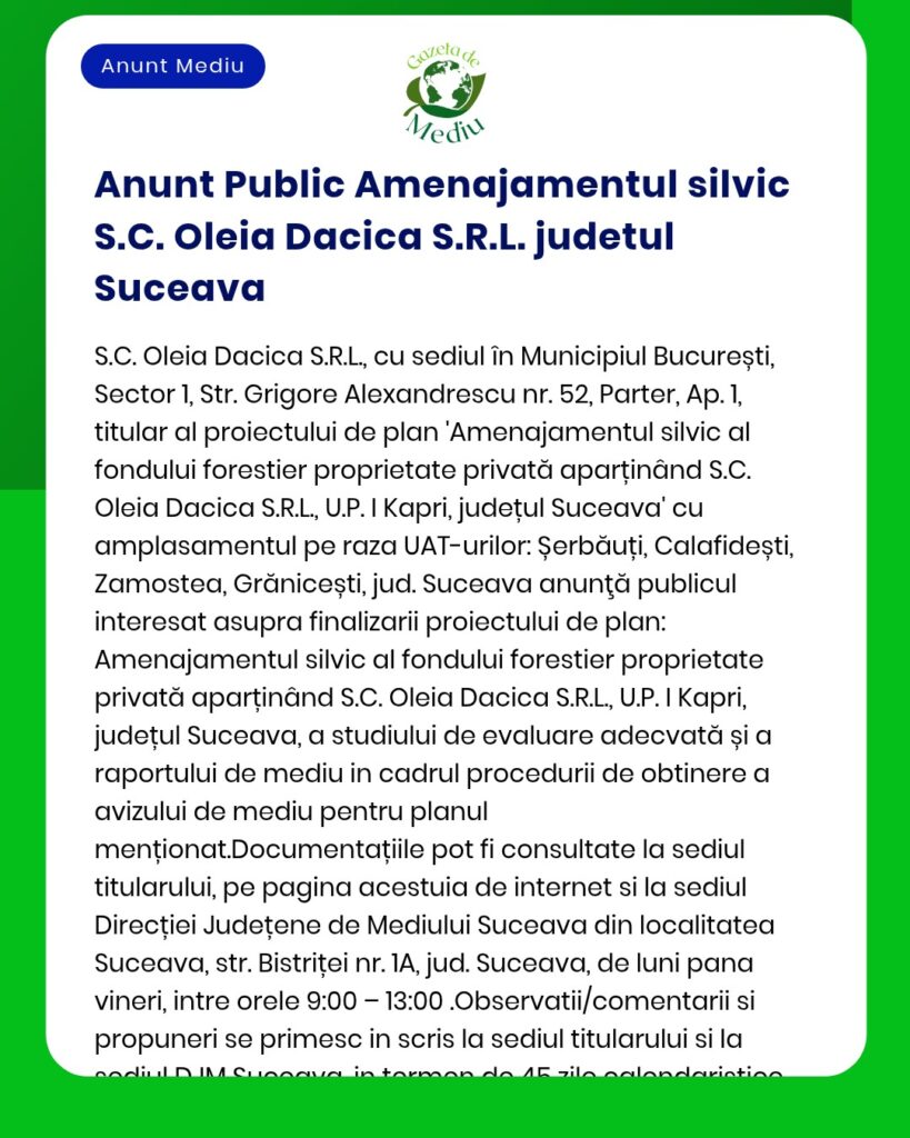 Amenajarea fondului forestier privat în județul Suceava