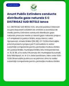 Extinderea rețelei de distribuție gaze naturale în județul Brăila