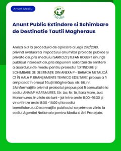 Extinderea și schimbarea destinației pentru Magherausa Waste Facility proiect supus evaluării impactului asupra mediului