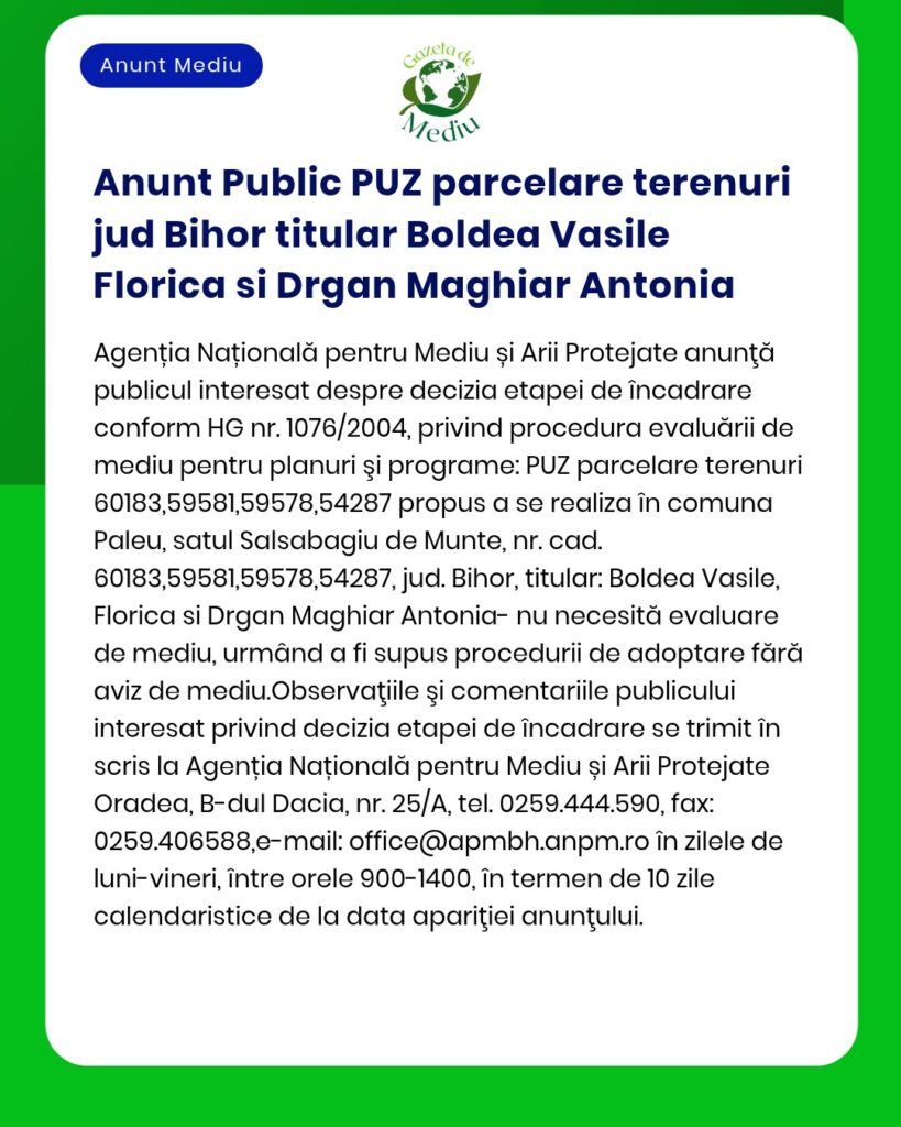 Nu există un text exact de anunț menționat în sursă