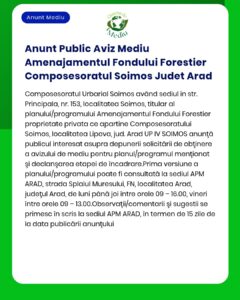 Anunt Public Aviz Mediu Amenajamentul Fondului Forestier Composesoratu