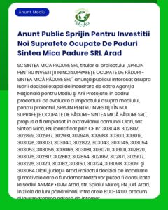 Anunt Public Sprijin Pentru Investitii Noi Suprafete Ocupate De Paduri