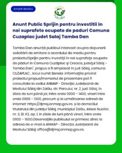 Anunt Public Sprijin pentru investitii in noi suprafete ocupate de pad
