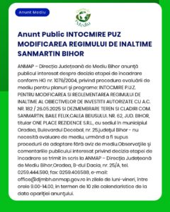 Solicitare pentru modificarea și reglementarea regimului de înălțime al clădirilor în zona Sânmartin