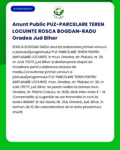 PUZ pentru teren rezidențial în Oradea județul Bihor