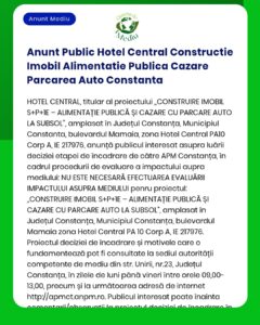 Anunt Public Hotel Central Constructie Imobil Alimentatie Publica Caza