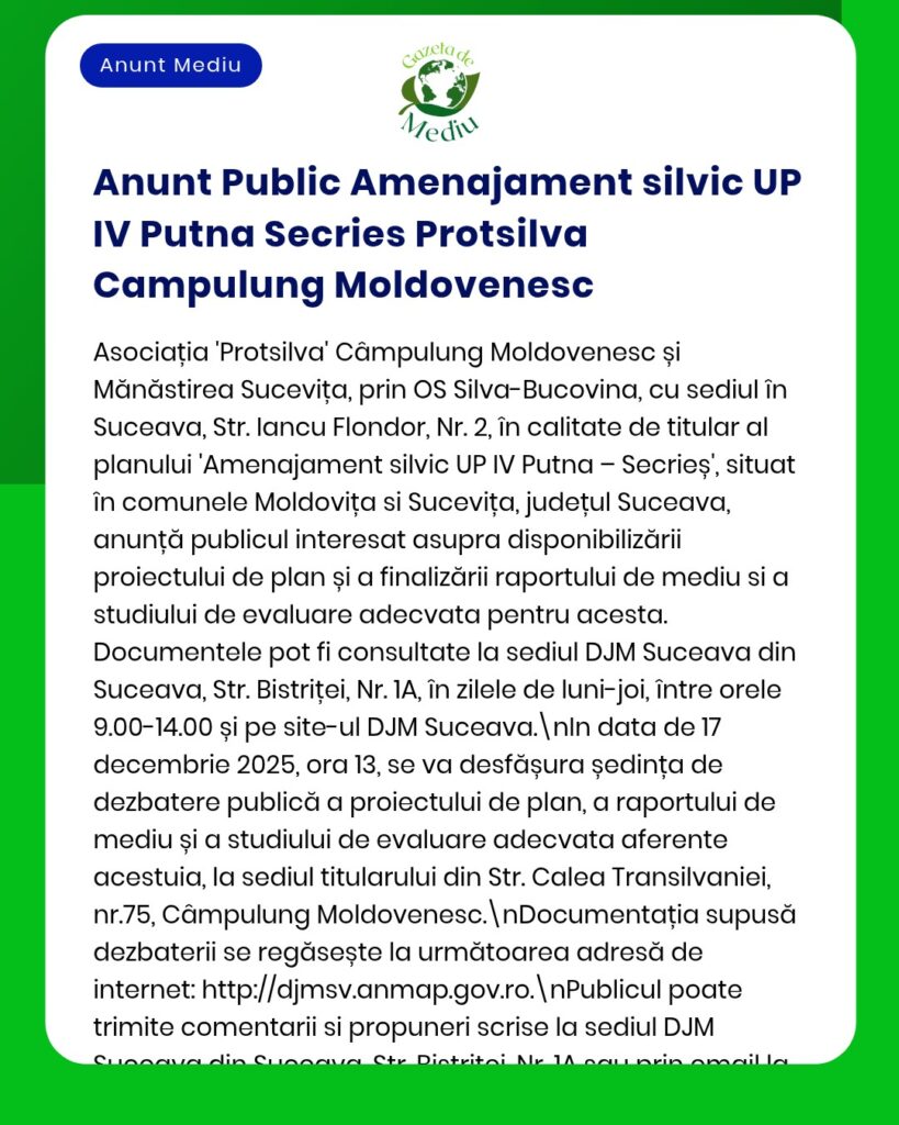 Nu sunt suficiente informații exacte din textul anunțului pentru a reda conținutul cerut