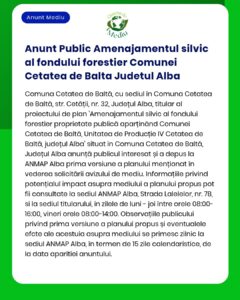 Proiect privind gestionarea fondului forestier în Cetatea de Baltă județul Alba