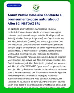 Se propune înlocuirea conductelor și branșamentelor de gaze naturale pe mai multe străzi din județul Alba