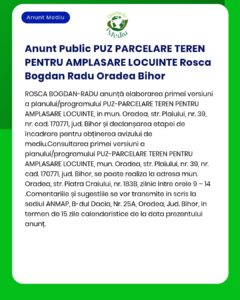 PUZ parcelare zonă de locuințe Oradea jud Bihor