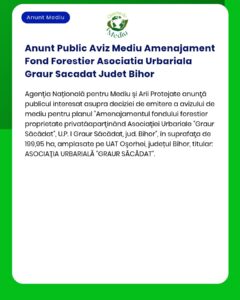 Anunt Public Aviz Mediu Amenajament Fond Forestier Asociatia Urbariala