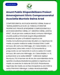 Anunt Public Disponibilizare Proiect Amenajament Silvic Composesoratul