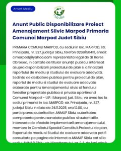 Anunt Public Disponibilizare Proiect Amenajament Silvic Marpod Primari