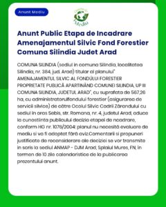 Anunt Public Etapa de Incadrare Amenajamentul Silvic Fond Forestier Co