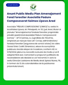 Anunt Public Mediu Plan Amenajament Fond Forestier Asociatia Padure Co