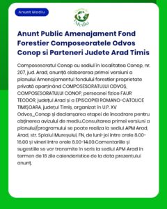 Anunt Public Amenajament Fond Forestier Composeoratele Odvos Conop si