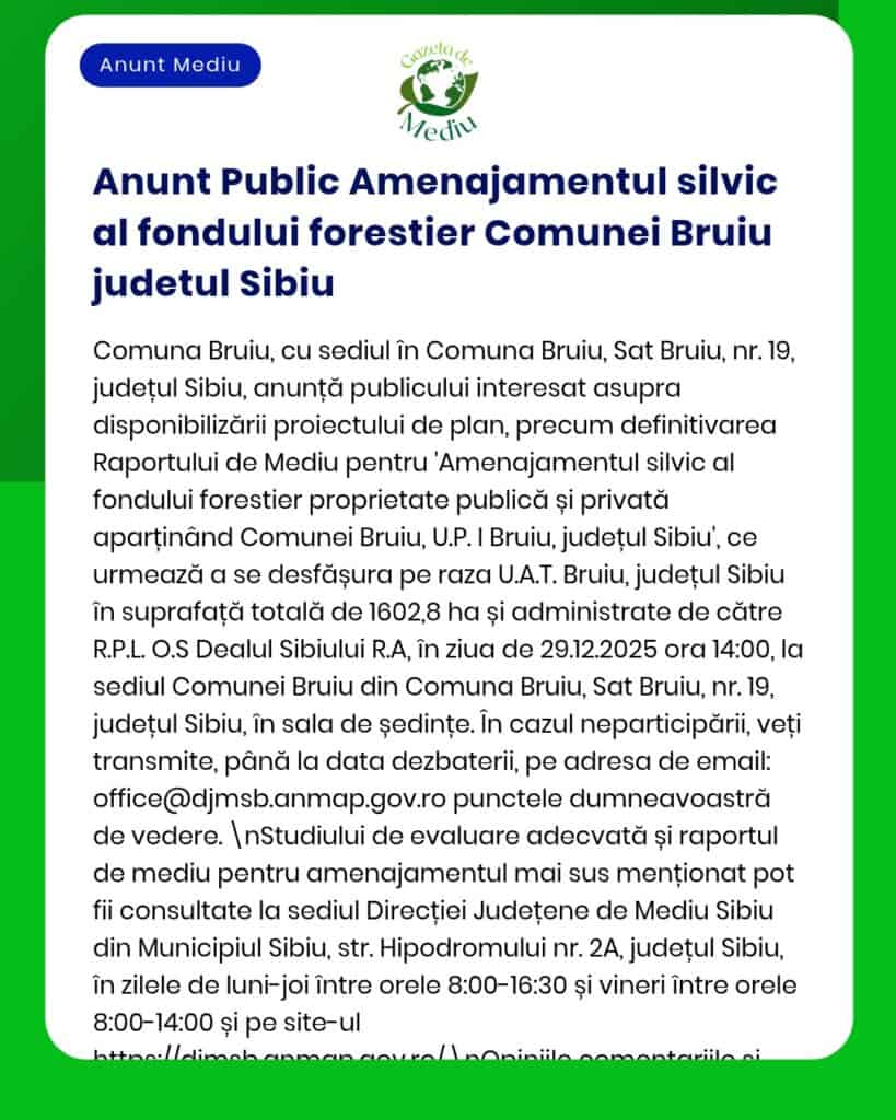 Gestionarea fondului forestier în comuna Bruiu județul Sibiu