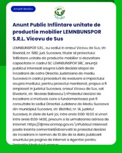 Înființare capacitate de producție mobilier SC LEMNBUNSPOR SRL