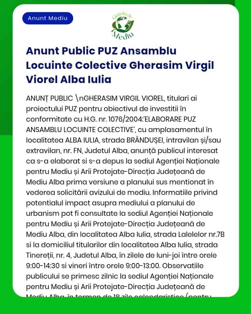PUZ Ansamblu Locuinte Gherasim Virgil Viorel