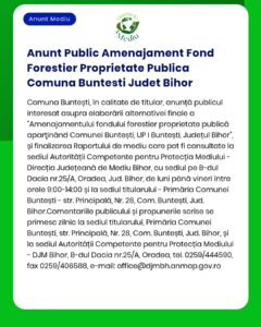 Anunt Public Amenajament Fond Forestier Proprietate Publica Comuna Bun