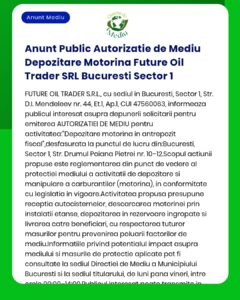 Anunt Public Autorizatie de Mediu Depozitare Motorina Future Oil Trade