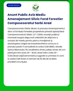 Anunt Public Aviz Mediu Amenajament Silvic Fond Forestier Composesorat