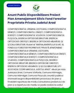 Anunt Public Disponibilizare Proiect Plan Amenajament Silvic Fond Fore