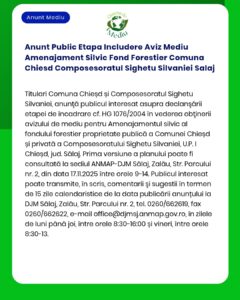 Anunt Public Etapa Includere Aviz Mediu Amenajament Silvic Fond Forest