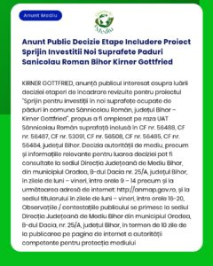 Anunt Public Decizie Etape Includere Proiect Sprijin Investitii Noi Su
