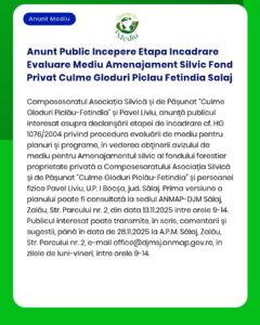 Anunt Public Incepere Etapa Incadrare Evaluare Mediu Amenajament Silvi
