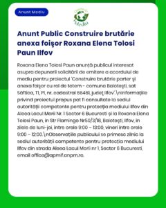 Anunț privind construirea unui anexă de brutărie în Ilfov și informații despre procesul de obținere a avizelor.