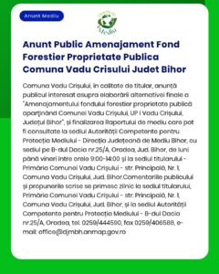 Anunt Public Amenajament Fond Forestier Proprietate Publica Comuna Vad
