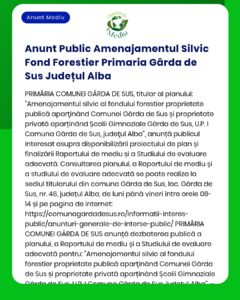 Anunt Public Amenajamentul Silvic Fond Forestier Primaria Gârda de Sus
