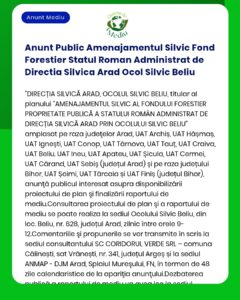 Anunt Public Amenajamentul Silvic Fond Forestier Statul Roman Administ