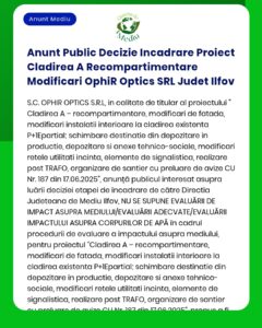 Anunt Public Decizie Incadrare Proiect Cladirea A Recompartimentare Mo