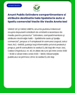 Anunt Public Extindere compartimentare si atribuire destinatie hala Sp