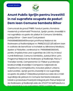 Anunt Public Sprijin pentru investitii in noi suprafete ocupate de pad