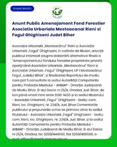 Anunt Public Amenajament Fond Forestier Asociatia Urbariala Mesteacana