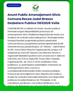 Anunt Public Amenajament Silvic Comuna Recea Judet Brasov Dezbatere Pu