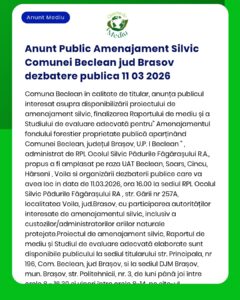 Anunt Public Amenajament Silvic Comunei Beclean jud Brasov dezbatere p