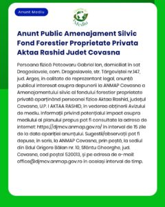 Anunt Public Amenajament Silvic fond forestier proprietate privata Akt