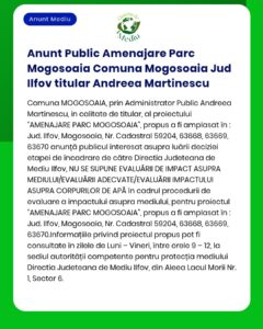 Anunt Public Amenajare Parc Mogosoaia Comuna Mogosoaia Jud Ilfov titul