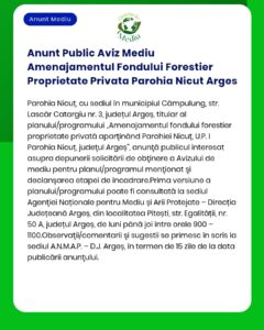 Anunt Public Aviz Mediu Amenajamentul Fondului Forestier Proprietate P