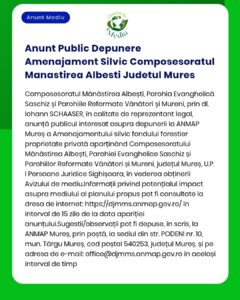 Anunt Public Depunere Amenajament Silvic Composesoratul Manastirea Alb