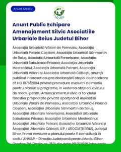 Anunt Public Echipare Amenajament Silvic Asociatiile Urbariale Beius J