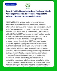 Anunt Public Etapa Includere Evaluare Mediu Amenajament Fond Forestier