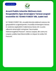 Anunt Public Intentie Obtinere Aviz Gospodarire Ape Amenajare Terasa L