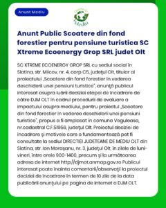 Anunt Public Scoatere din fond forestier pentru pensiune turistica SC