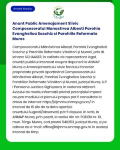 Anunt Public Amenajament Silvic Composesoratul Manastirea Albesti Paro